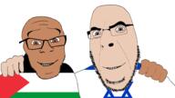 2soyjaks friendship israel meta:tagme no_more_brother_wars palestine soyjak variant:cobson variant:feraljak // 1920x1080 // 254.4KB