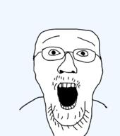 brainlet glasses open_mouth soyjak stubble variant:unknown // 651x737 // 74.0KB