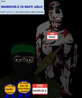 BRIMMIEST_COMMENTS_SECTION☣️☣️☣️_DO_NOT_ENTER☣️☣️☣️ Warrior-Z(user) award blood chud_(soybooru) hello_my_name_is_(sticker) nametranny_dust rape subvariant:hornyson subvariant:muscular_chud variant:chudjak variant:cobson // 560x673 // 139.8KB