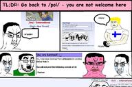 4chan anger_mark angry bloodshot_eyes crying glasses hair int_(4chan) open_mouth pink racism screenshot soyjak soyjak_comic speech_bubble stubble sweating text thick_eyebrows trollface variant:chudjak2 vein watermark // 680x449 // 225.4KB