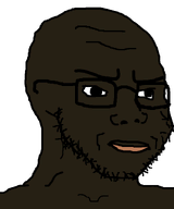 africa balding bantu black_skin brown_skin closed_mouth dark_skin glasses lips meta:not_a_duplicate negro nigger prognathism stubble subvariant:negro_soyak transparent_background variant:soyak // 631x756 // 25.8KB