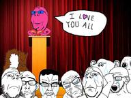 admin closed_eyes closed_mouth doll_(user) ear glasses gramps heart holding_heart holding_object its_over meta:tagme multiple_soyjaks open_mouth soyjak squirrel stage stubble subvariant:chudjak_front subvariant:feralsquirrel subvariant:gerald subvariant:wholesome_soyjak text variant:chudjak variant:cobson variant:feraljak variant:gapejak variant:impish_soyak_ears variant:nojak variant:soyak // 900x675 // 48.3KB