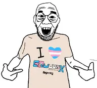 markiplier open_eyes open_mouth shirt_with_words soyjak stubble transheart variant:gapejak variant:shirtjak // 618x559 // 57.5KB