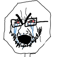 bloodshot_eyes crying glasses objectsoy octagon open_mouth soyjak stop_sign stubble thick_eyebrows variant:cryboy_soyjak // 1038x1291 // 338.4KB