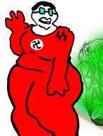 ack adolf_hitler big_boy brapping brown_skin chuddy fart farting fat killing nazism plus-sized_black_trans_queen red_shirt sieg_heil ss_runes swastika troon troonella variant:chudjak // 754x994 // 300.9KB