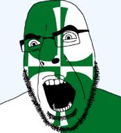 angry british cross flag flag:kirkcudbrightsire glasses hair kirkcudbrightsire looking_to_the_left open_mouth scotland soyjak stubble teeth thick_eyebrows united_kingdom variant:cobson // 721x789 // 24.9KB