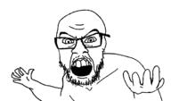 angry arm glasses hand merge open_mouth soyjak stubble subvariant:yurjak_double variant:feraljak variant:yurjak // 750x442 // 12.6KB