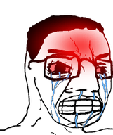 bloodshot_eyes blush clenched_teeth crying distorted glasses hair soyjak template variant:chudjak // 645x770 // 84.8KB