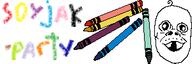 baby crayon deformed meta:banner mustache no_eyebrows open_mouth soyjak soyjak_party subvariant:jacobson text variant:a24_slowburn_soyjak white_background // 300x100 // 13.5KB