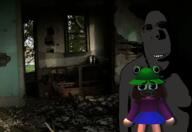 biting_lip black_sclera bucket_hat building clothes dark dress frog froge grey_skin hat implied_rape irl_background nsfw ominous soyjak tragedyjakking variant:cobson // 2037x1401 // 1.5MB