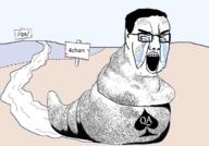 4chan angry crying glasses hair open_mouth qa_(4chan) snail soyjak spade variant:chudjak // 680x474 // 182.6KB