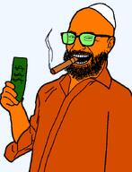 arm bald beard cigar clothes dollar_sign ear eyebrows froot glasses hand hat holding_object jews judaism kippah looking_at_you money nose open_mouth orange_skin smile smoke smug teeth tinted_glasses transparent_background variant:tonytut wrinkles // 540x705 // 31.9KB