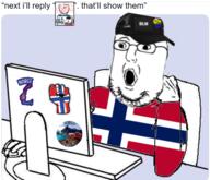arm black_lives_matter clothes computer country flag flag:norway gay glasses hand hat lgbt meme norway open_mouth raised_fist_(symbol) soyjak sticker stubble text variant:norwegian // 575x493 // 224.5KB