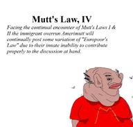 amerimutt balding black_sclera brown_skin ear fat flies lips mcdonalds mutt mutts_law nas:amerimutt red_shirt ugly white_background // 927x882 // 220.9KB