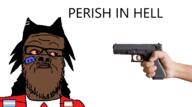 animated blood bloodshot_eyes boogeyman brown_skin canada closed_mouth clothes crying discord fundamental_paper_education glasses gun irl joels_alterego map_(pedophile) miss_circle open_mouth pedophile perish_in_hell soyjak stubble text tranny variant:a24_slowburn_soyjak white_skin yellow_teeth // 1114x619 // 148.9KB