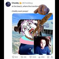 cheddy daniel_hentschel eating_poop perkcheddy poop scat tranny transgender_flag twitter variant:bernd // 960x960, 208s // 45.4MB