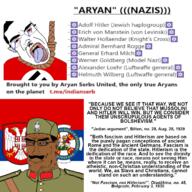 adolf_hitler brown_skin buttoned_shirt christianity croatia crying double-headed_eagle dravidian dravidian_volk eagle english_text fascism flag flag:serbia government_of_national_salvation hakenkreuz heathenry hellenism jewish_nose military military_uniform mustache nazism paganism serbia serbian_cross serbian_text serbian_volunteer_corps soldier star_of_david subvariant:perceptive_chud teeth_showing telegram variant:chudjak white_eagle white_skin world_war_2 // 1181x1179 // 737.3KB