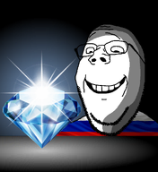 bald dark_background darkness flag:russia forehead_lines gem glasses gradient happy light light_source redraw russia series:countryaryan_gem! shadow smile stubble subvariant:wholesome_soyjak teeth variant:gapejak // 2048x2228 // 1.1MB