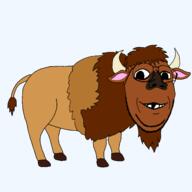 animal bison distorted ear full_body fur glasses hair horn series:animaljaks smile soyjak subvariant:emmanuel tail variant:gapejak // 1600x1600 // 74.2KB