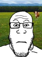 closed_mouth glasses irl_background neutral nigger nigger_cow soyjak stubble subvariant:neutralplier variant:markiplier_soyjak // 600x800 // 554.2KB