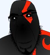 black_sclera black_skin fear fear_kratos glasses god_of_war kratos skin smile stubble subvariant:modern_cobson tattoo variant:cobson // 775x849 // 58.4KB