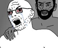 abby_buttsex beard bloodshot_eyes closed_mouth crying gigachad glasses hand open_mouth stubble variant:cryboy_soyjak variant:soyak // 509x423 // 50.0KB