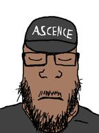 ascence_(user) brown_skin cap clothes eyes_closed glasses hat meta:namefags moustache mouth_closed nose sad shitskin stubble subvariant:neutralplier text variant:markiplier_soyjak white_background // 600x800 // 81.3KB