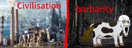 barbarian bloodshot_eyes civilization factory forest poop shitting // 2292x838 // 1.1MB