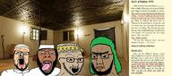 4soyjaks allah angry arab arabic_text beard brown_skin closed glasses hadith hair irl_background islam keffiyeh mouth muhammad open_mouth quran soyjak stubble sunnah taqiyah text variant:a24_slowburn_soyjak variant:bernd variant:chudjak variant:soyak // 1134x502 // 224.3KB