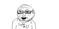 blush ear glasses oekaki open_mouth soyjak stubble text variant:unknown // 500x250 // 17.5KB