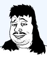 crooked_teeth facial_hair fat grin hair long_hair meta:this_is_ias moustache mullet mustache nose_piercing nose_ring piercing smug stubble variant:bushwick // 838x1072 // 19.3KB