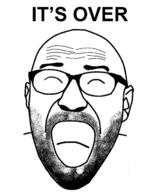 beard closed_eyes closed_mouth ear glasses its_over soyjak stubble text variant:cirrus // 608x709 // 194.3KB