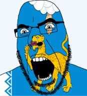 animal flag flag:pskov_oblast full_head glasses hair hand looking_to_the_right oblast open_mouth pskov_oblast russia soyjak stubble teeth text tongue transparent transparent_background variant:cobson // 721x789 // 178.0KB