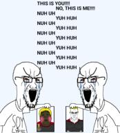 angry argument blushing brown_skin buff clothes crying duel eyelashes glasses nate natejak nigger seethe soyjak stonetoss stubble subvariant:chudjak_front subvariant:hunky_twink_sex_machine text toss transparent_background variant:alicia variant:chudjak variant:soyak yellow_hair // 1587x1751 // 354.9KB