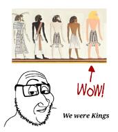 art black_skin blond blond_beard egypt glasses history painting smirk smug soyjak stubble variant:smugjak white_skin // 702x788 // 99.7KB