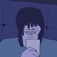 blue blue_skin booth cup drinking hair straw variant:chudjak // 1080x1080 // 45.4KB