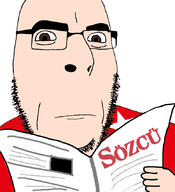 brown_eyes closed_mouth flag:turkiye glasses hand holding_object newspaper soyjak sozcu stubble turkish_text turkiye variant:cobson white_skin // 775x849 // 298.0KB