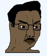 angry brown_skin closed_mouth glasses hair india indian mustache soyjak variant:chudjak // 493x576 // 38.6KB