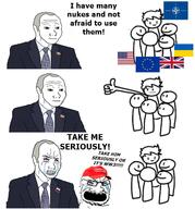crying european_union flag:european_union flag:nato flag:russia flag:ukraine flag:united_kingdom flag:united_states maga_hat nato nuclear ukraine united_kingdom united_states variant:cryboy_soyjak variant:soyak variant:wojak vladimir_putin // 592x636 // 181.8KB