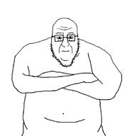 belly_button blart closed_mouth crossed_arms glasses neutral soyjak stubble variant:blartjak // 876x921 // 15.6KB