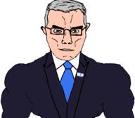 benjamin_netanyahu blue_tie brown_eyes buff closed_mouth clothes flag flag:israel glasses grey_hair hair israel looking_at_you muscles necktie netanyahu star_of_david subvariant:chudjak_front subvariant:muscular_chud suit suit_and_tie variant:chudjak // 1059x929 // 120.4KB