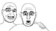 2soyjaks crying ear glasses hand mr_beast open_mouth soyjak stubble variant:beastjak variant:unknown // 1280x720 // 100.1KB