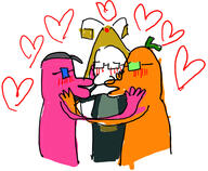 angeleno doll_(user) froot froot_(user) gay glasses heart kissing love meta:not_a_soyjak_because_i_forgot_their_stubble_my_sincerest_apologies oekaki threesome yaoi // 1909x1572 // 955.9KB