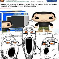 3soyjaks antenna funko_pop glasses open_mouth orange_eyes reddit reddit_moment soyjak stretched_mouth stubble trend:soyjak_trio ukraine variant:gapejak variant:markiplier_soyjak variant:tony_soprano_soyjak volodymyr_zelenskyy // 1080x1077 // 1.1MB