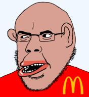 amerimutt glasses mcdonalds open_mouth remastered soyjak stubble subvariant:impish_amerimutt subvariant:narge transparent_background variant:cobson // 760x828 // 92.8KB
