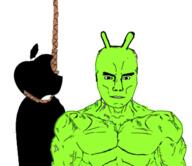 ack android apple arm buff closed_mouth ear google green_skin hanging iphone lips phone rope subvariant:muscular_chud suicide variant:chudjak // 370x320 // 57.2KB