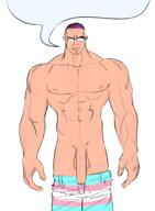 arm buff bwc closed_mouth clothes ear glasses hair hand nsfw penis redraw soyjak speech_bubble speech_bubble_empty subvariant:chudjak_front tranny variant:chudjak white_skin // 1698x2311 // 1009.8KB