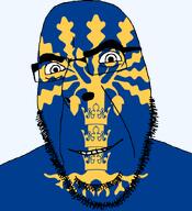 angry blekinge country county flag flag:blekinge glasses hair looking_to_the_left plant smile soyjak stubble sweden teeth thick_eyebrows transparent_background tree variant:cobson // 775x849 // 123.3KB