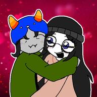female hair homestuck hugging nepeta_leijon open_mouth variant:soytan // 470x470 // 38.4KB