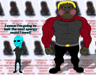 belt black_skin blue_skin blush catalog clothed clothes gill_koyim_(namefag) glowing hat imminent_rape irc jewish_nose judaism kippah meta:namefags muscles nate necktie series:iswearimgoingto shadow smug soyjak_party spam star_of_david stubble subvariant:hunky_twink_sex_machine subvariant:soyak_(smug) suit suit_and_tie tinted_glasses variant:alicia variant:soyak yellow_hair // 1152x905 // 849.6KB